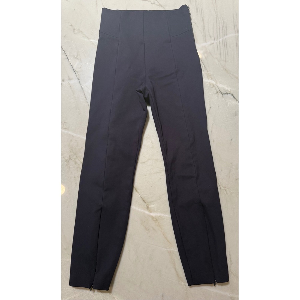 Good American Scuba Skinny Pants Navy Blue High Waisted Ankle Zip GDP530N Size 2